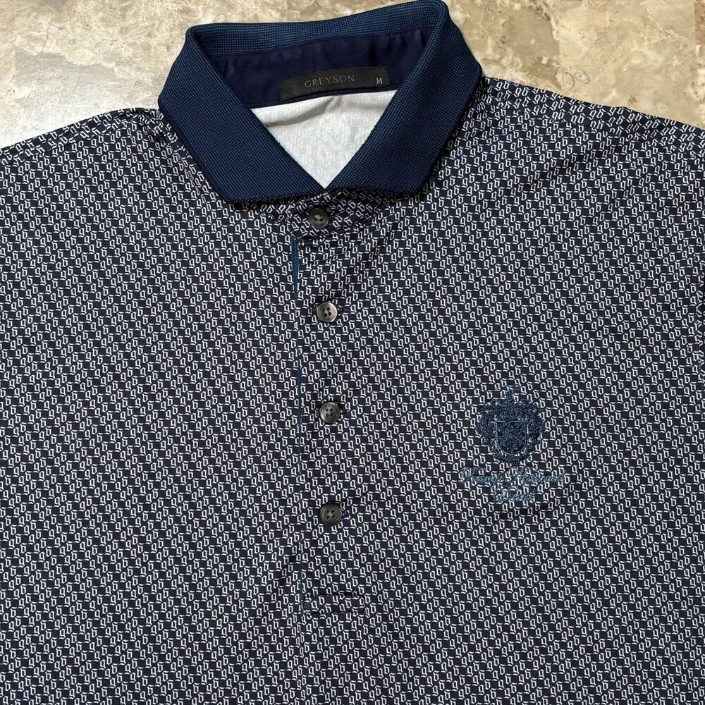 Greyson Polo Shirt Mens Medium Blue Trump International Doral Short Sleeve Golf